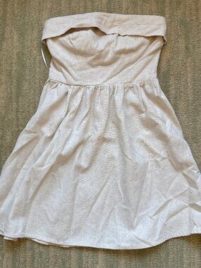 Cream strapless mini dress